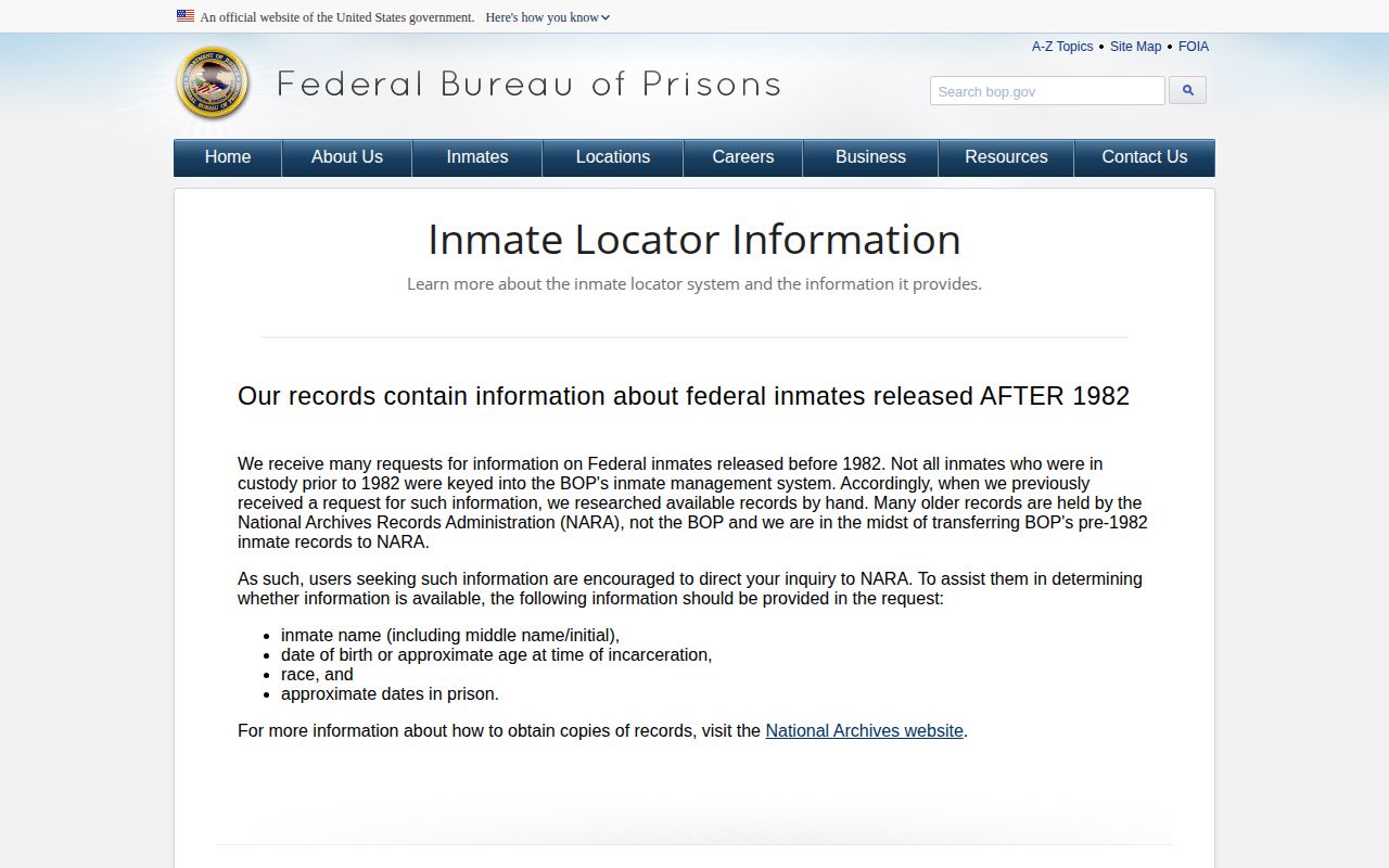 BOP explanation for federal releases connected to Meriwether County